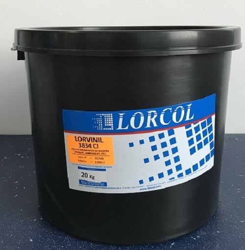 Lorvinil 3834 - Cola para tacos, parquets e lamparquets de madeira 20Kg.